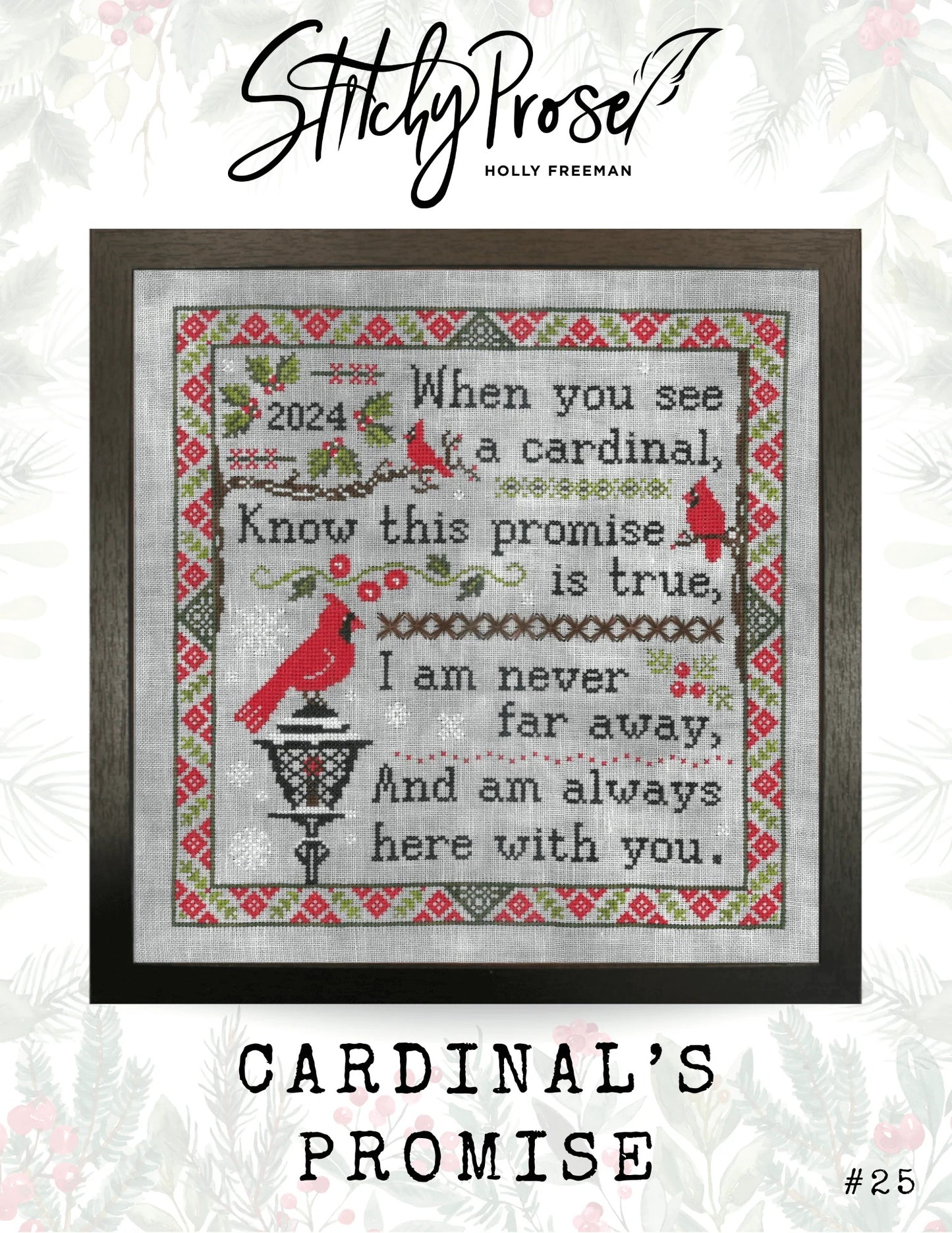 Stitchy Prose Cardinal's Promise cross stitch pattern