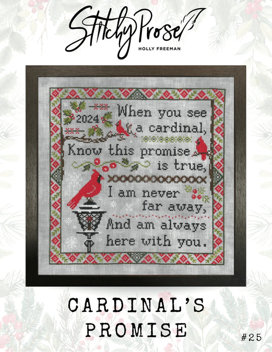 Stitchy Prose Cardinal's Promise cross stitch pattern