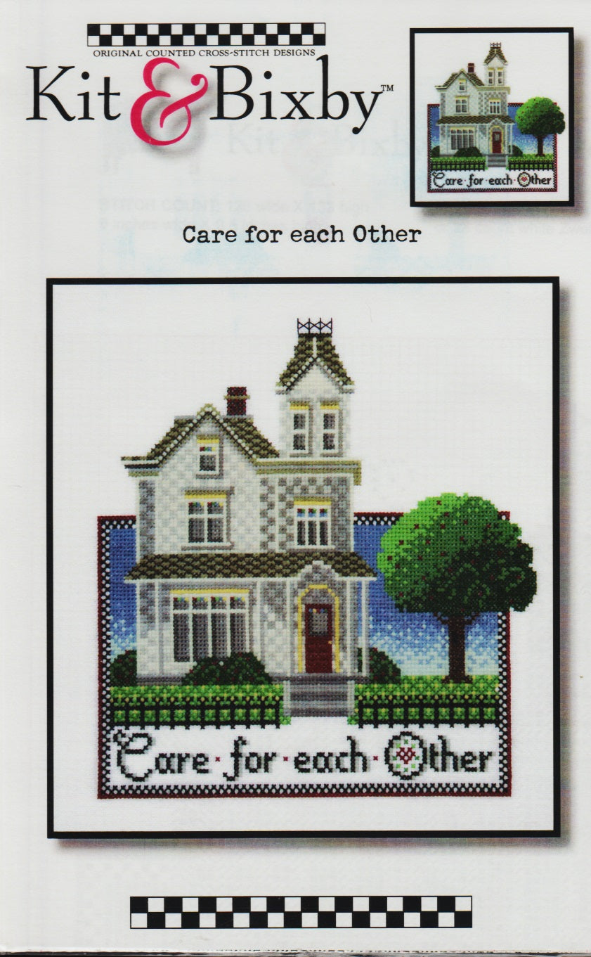 Kit & Bixby Care For Each Other cross stitch pattern