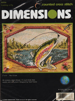Dimensions Casting A Fly 6838 fishing cross stitch kit