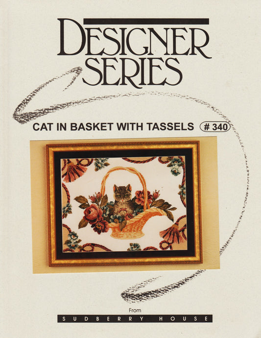 Sudberry House Cat In Basket With Tassels 340 cross stitch pattern