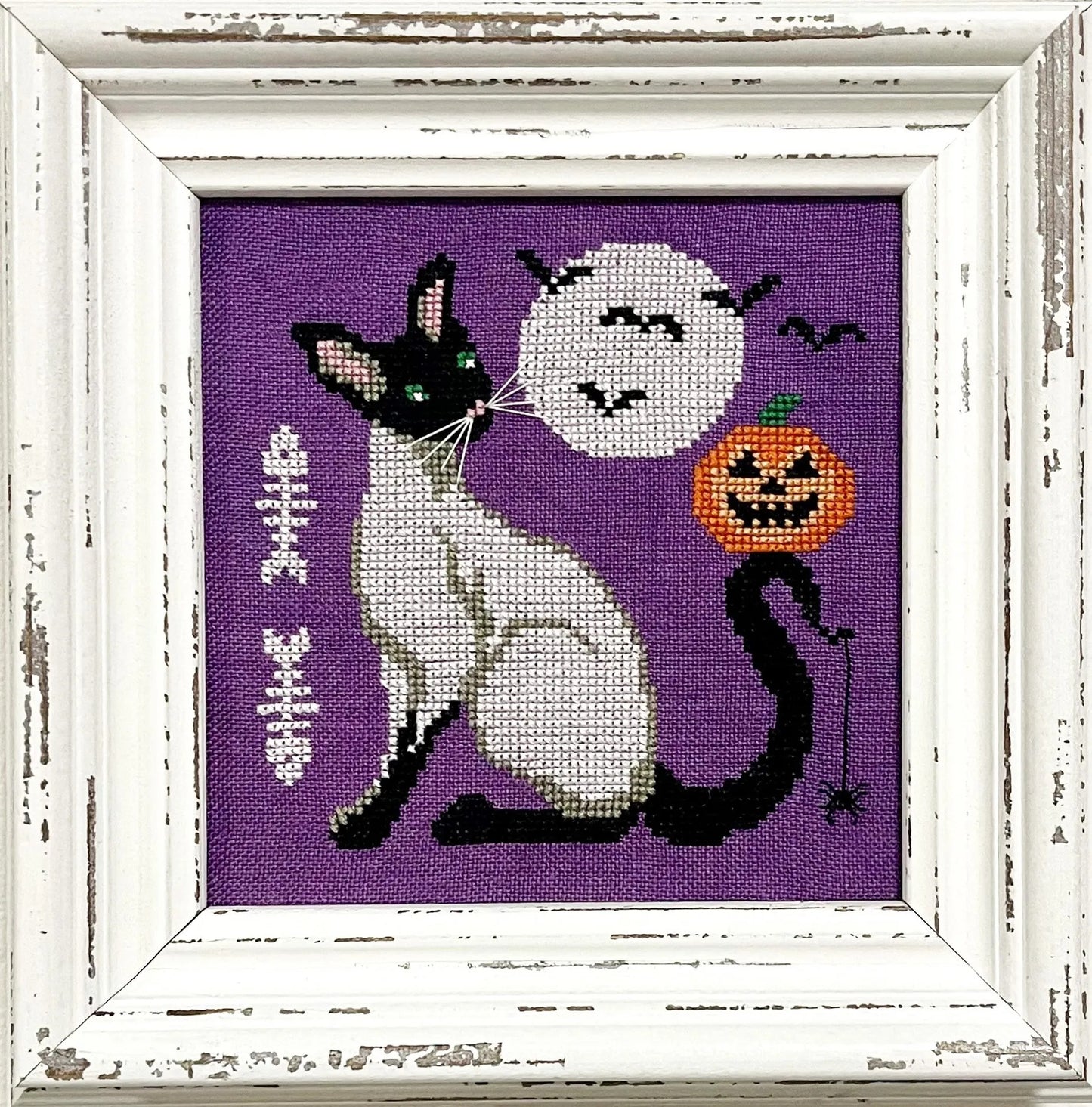 Fox and Rabbit Cat Magic halloween cross stitch pattern