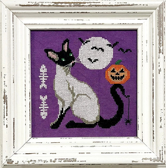 Fox and Rabbit Cat Magic halloween cross stitch pattern