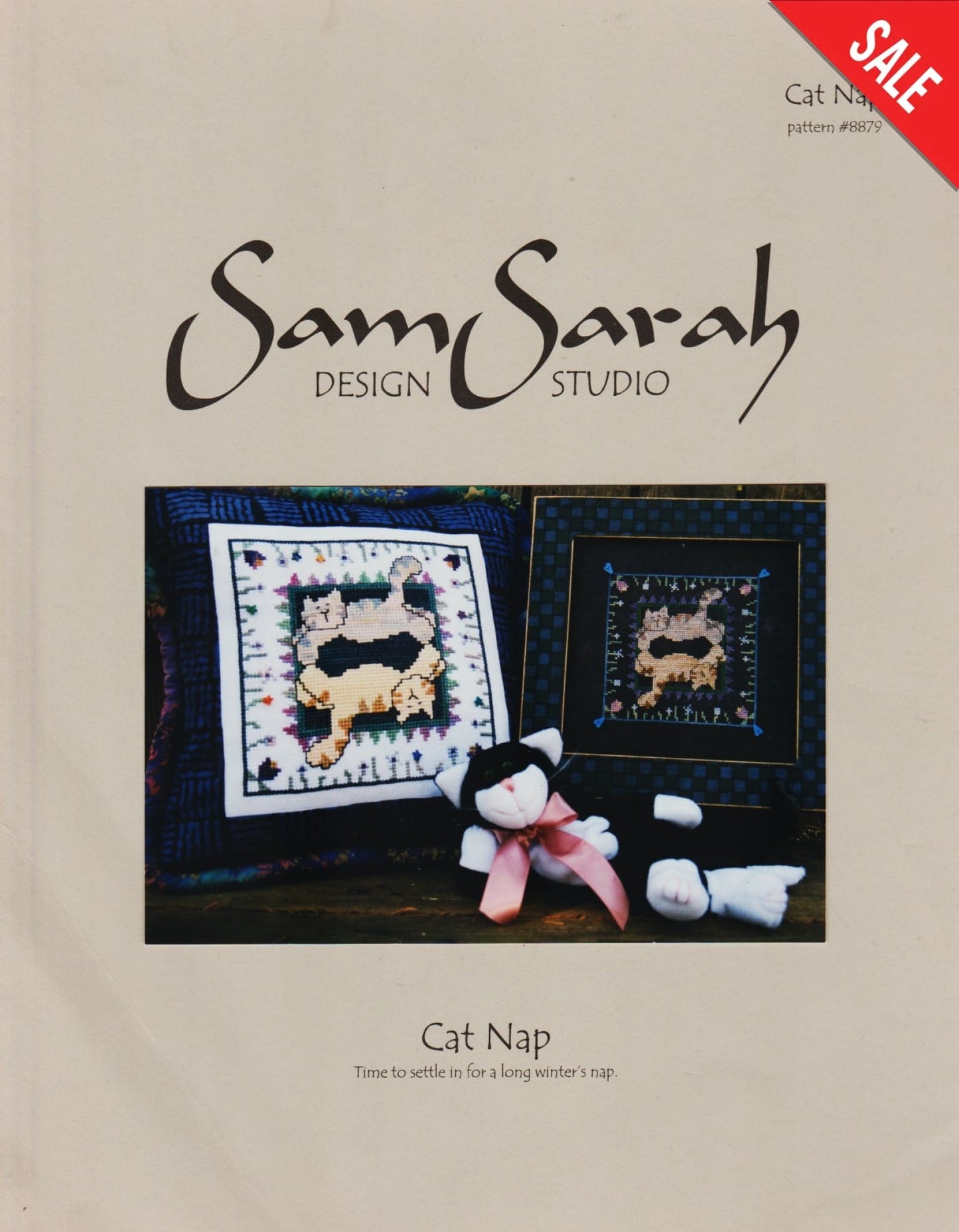 Sam Sarah Cat Nap 8879 cross stitch pattern