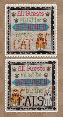 Waxing Moon Cat Owner's Welcome cross stitch pattern