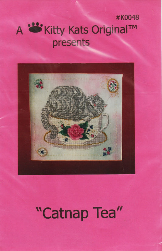 Kitty Kats Originals Catnap Tea K0048 cross stitch pattern