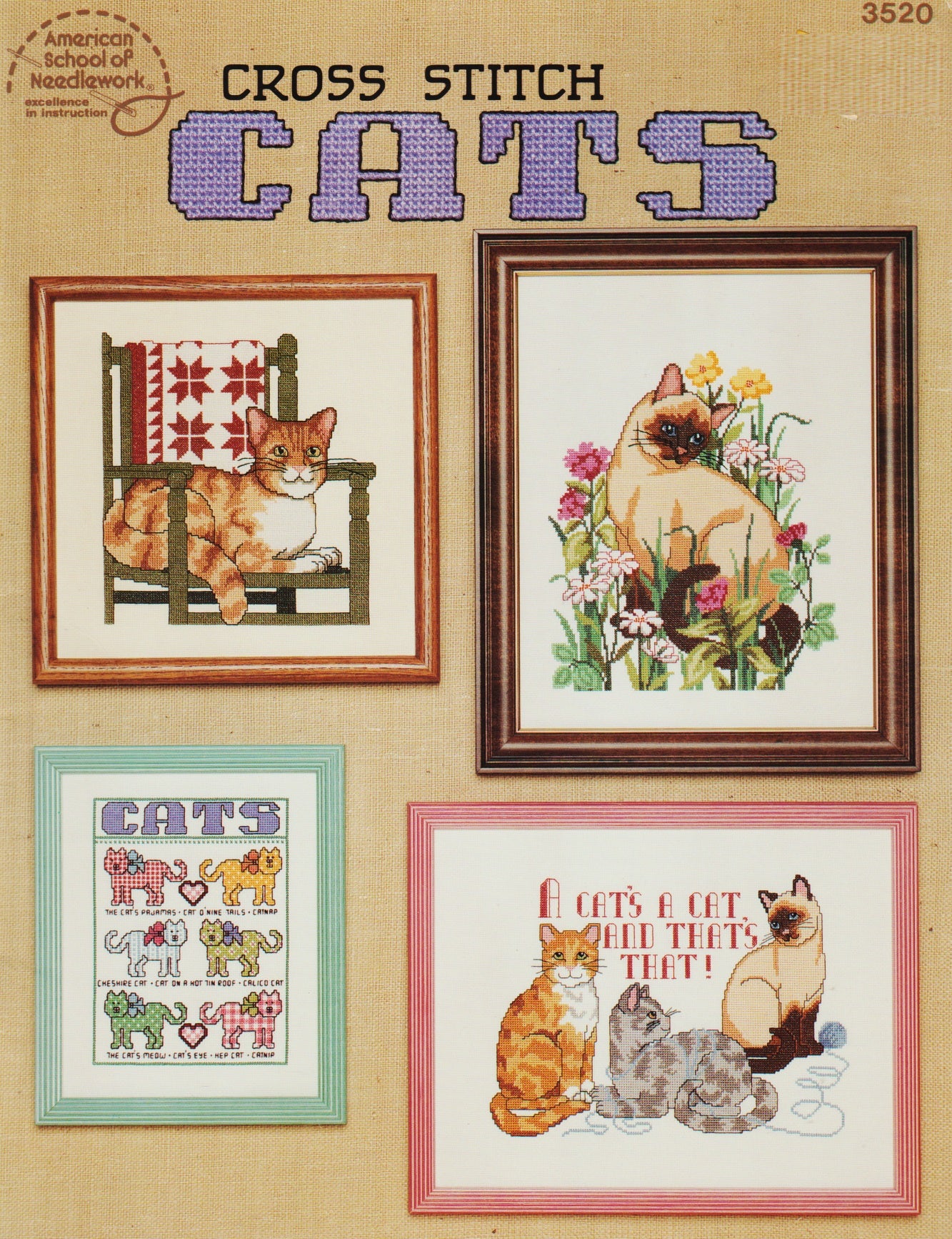 American School of Needlework Cats 3520 cross stitch pattern