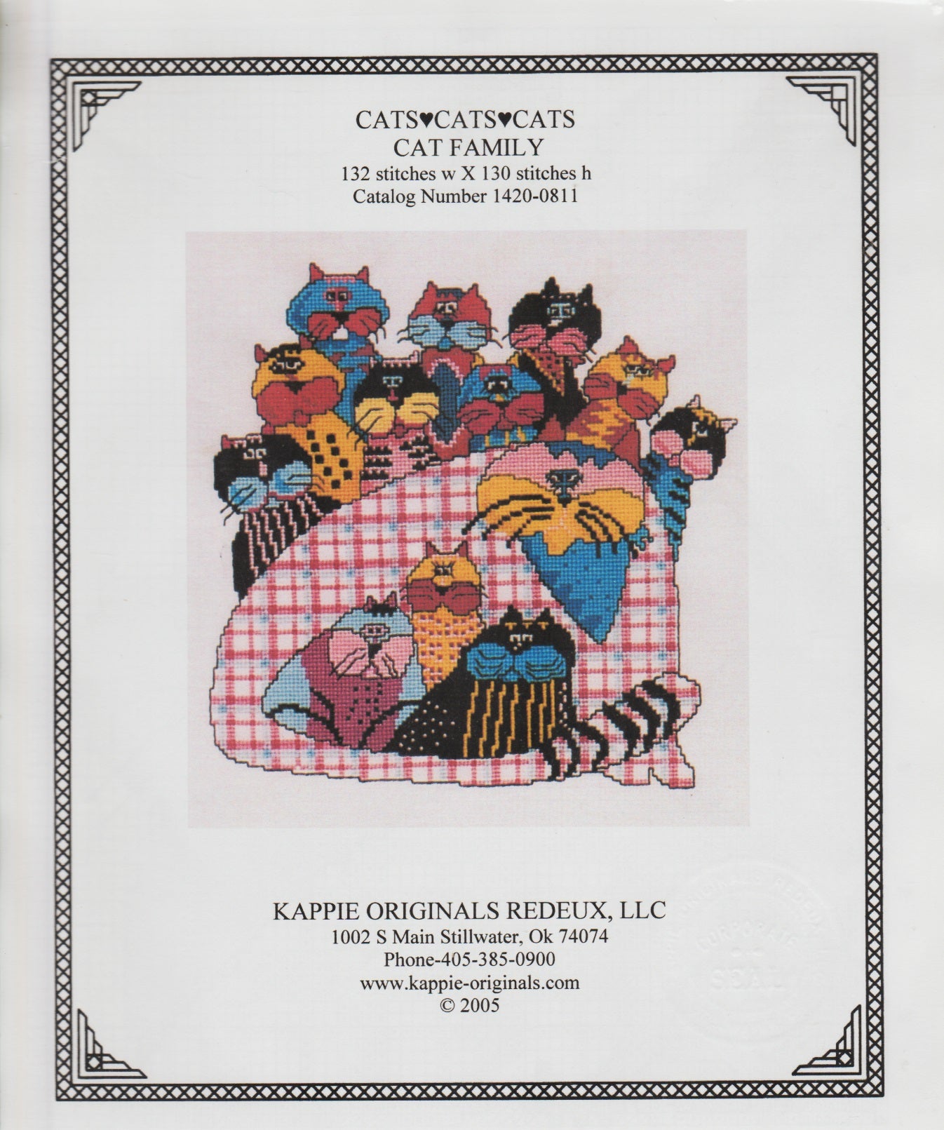 Kappie Originals Cats Cats Cats Cat Family cross stitch pattern