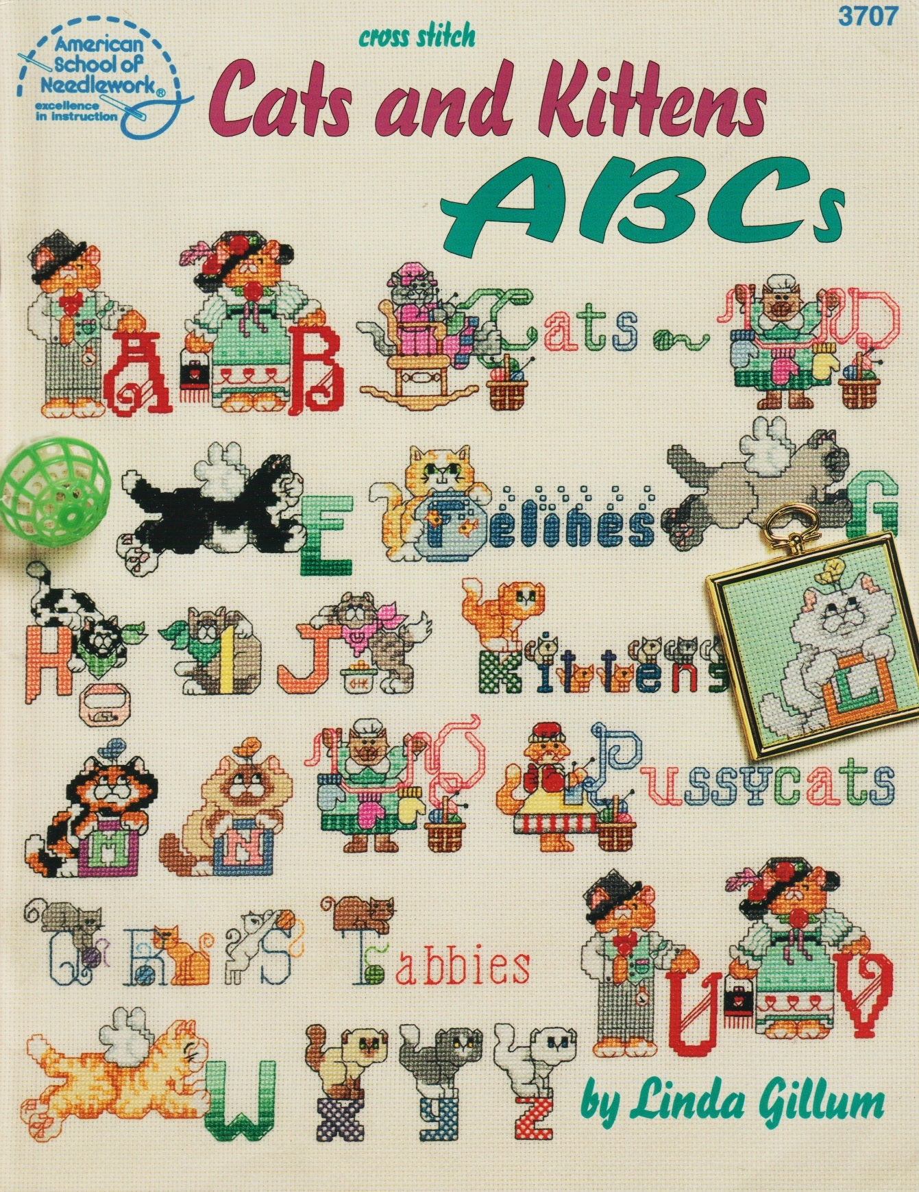American School of Needlework Cats and Kittens ABCs 3707 cross stitch pattern
