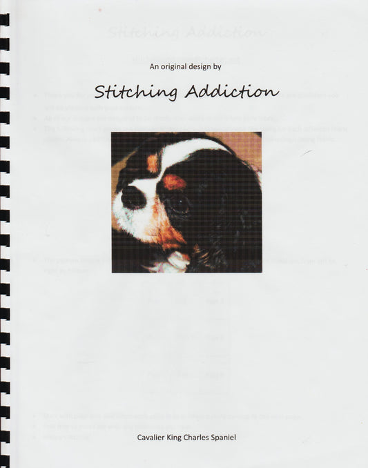 Stitching Addiction Cavalier King Charles Spaniel dog cross stitch pattern