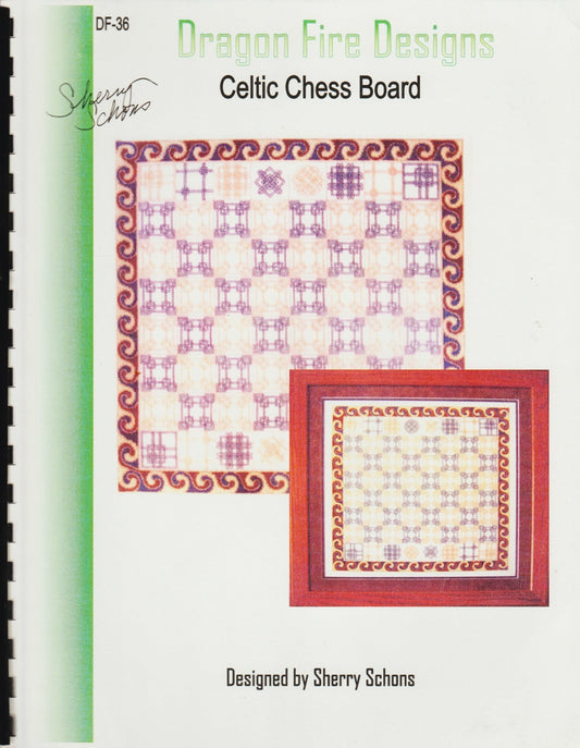 Dragon Fire Designs Celtic Chess Board DF-36 cross stitch pattern