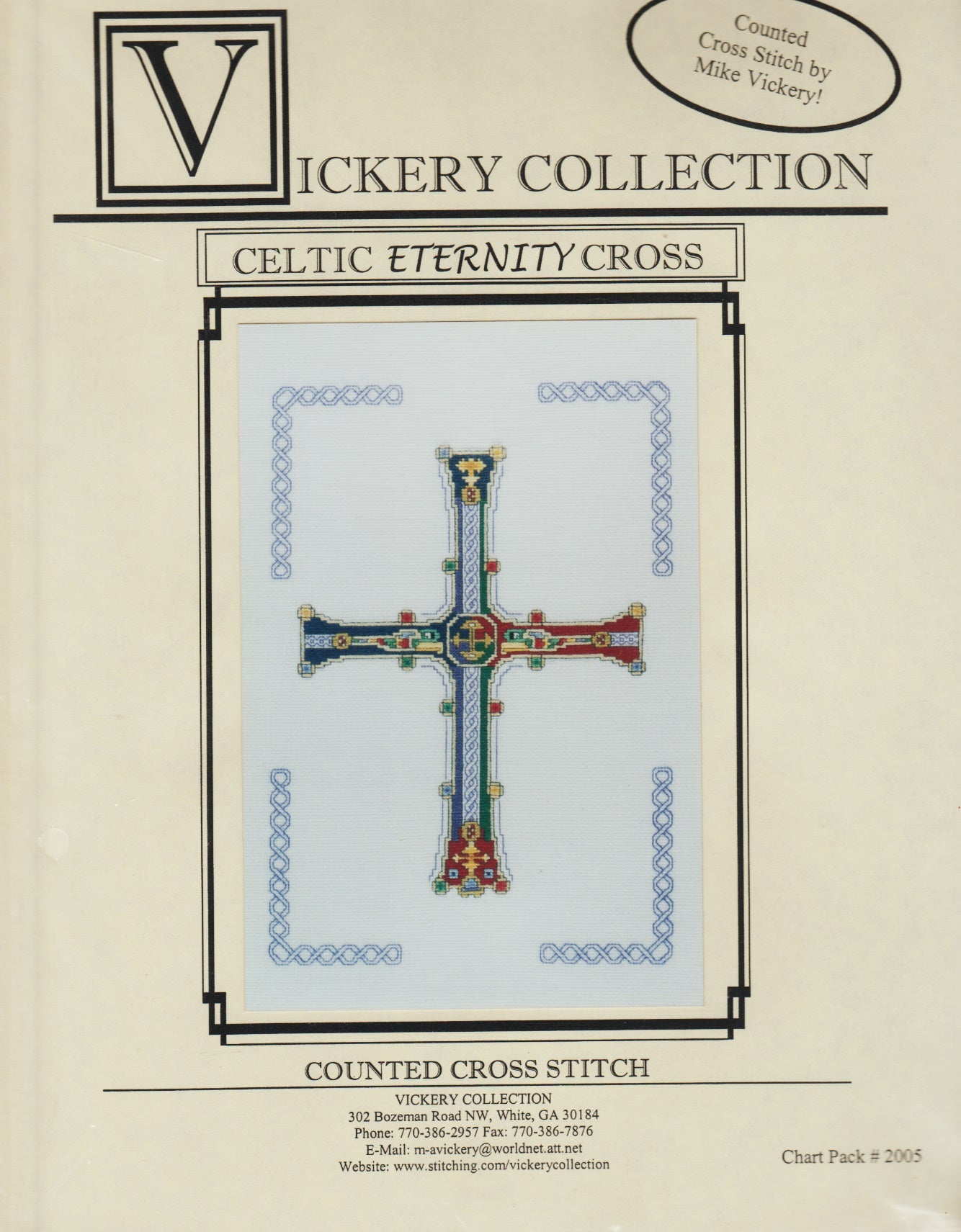 Vickery Collection Celtic Eternity Cross 2005 cross stitch pattern
