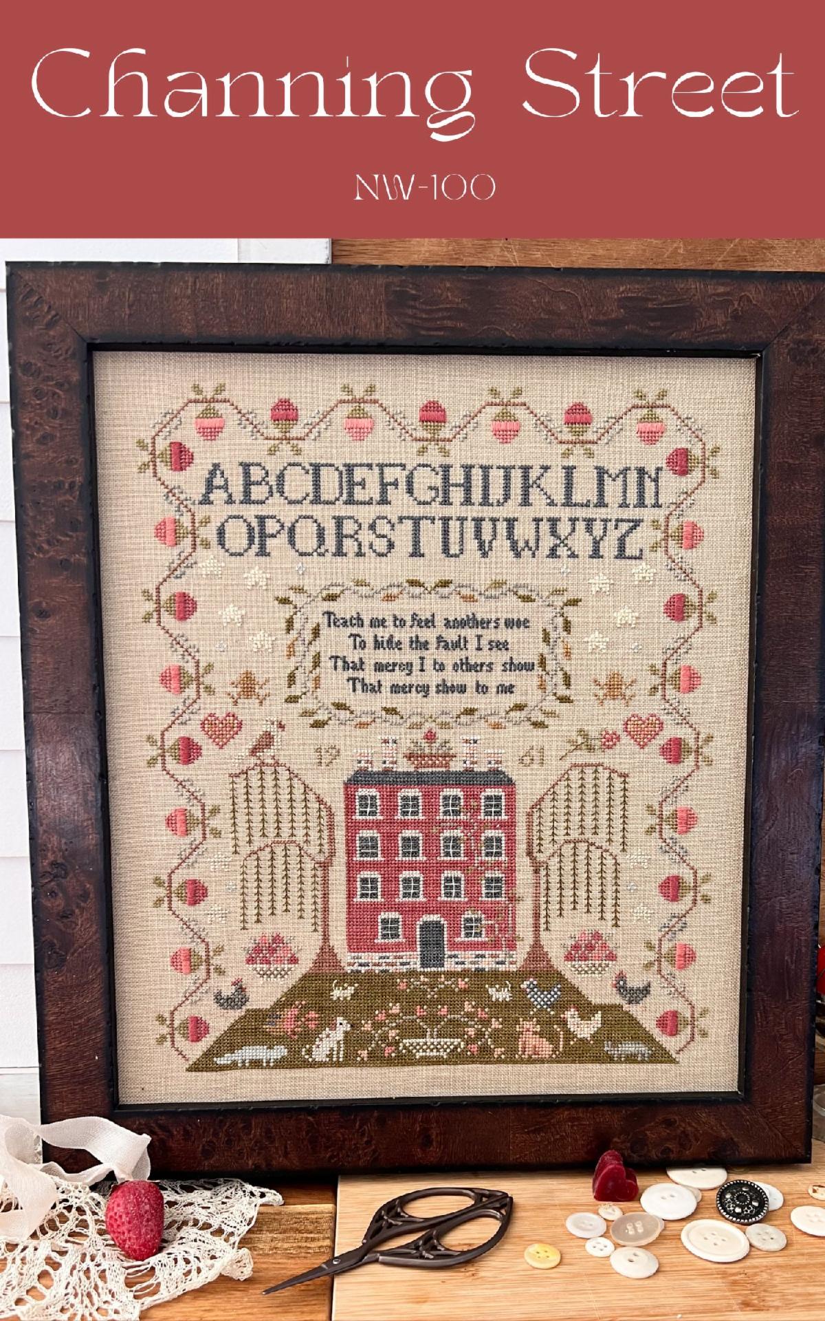 Annie Beez Folkart Channing Street NW-100 sampler cross stitch pattern