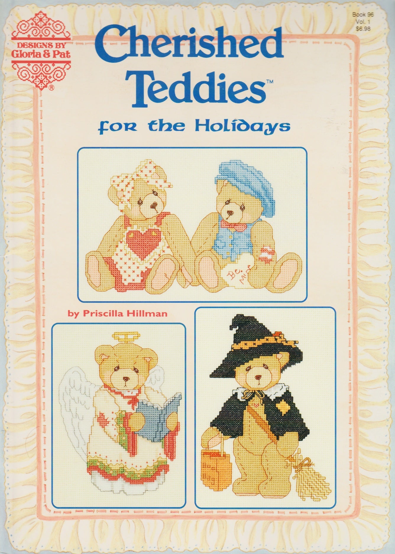 Gloria & Pat Cherished Teddies for the Holidays 96 cross stitch pattern