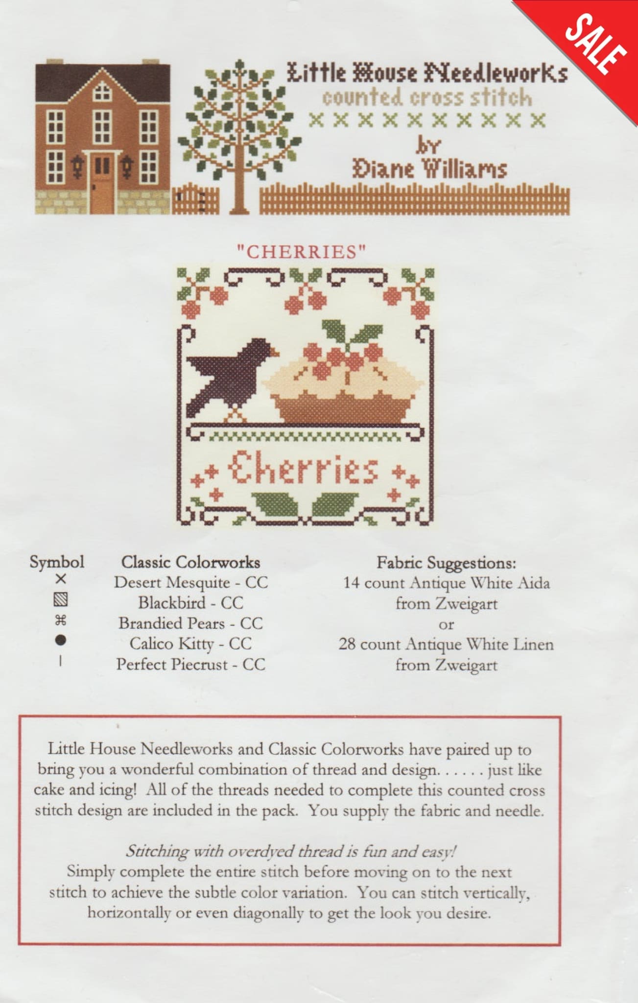 Little House Needleworks Cherries cross stitch pattern