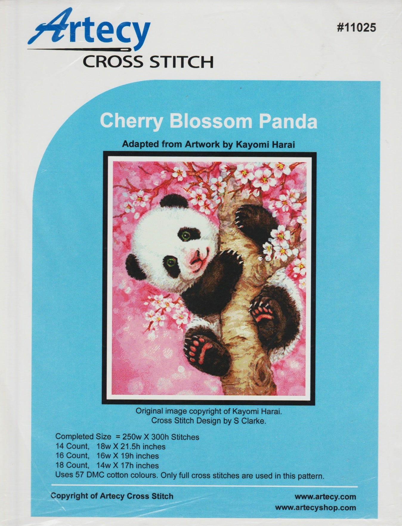 Artecy Cherry Blossom Panda 11025 cross stitch pattern