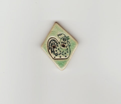 Chicken 2-hole ceramic button