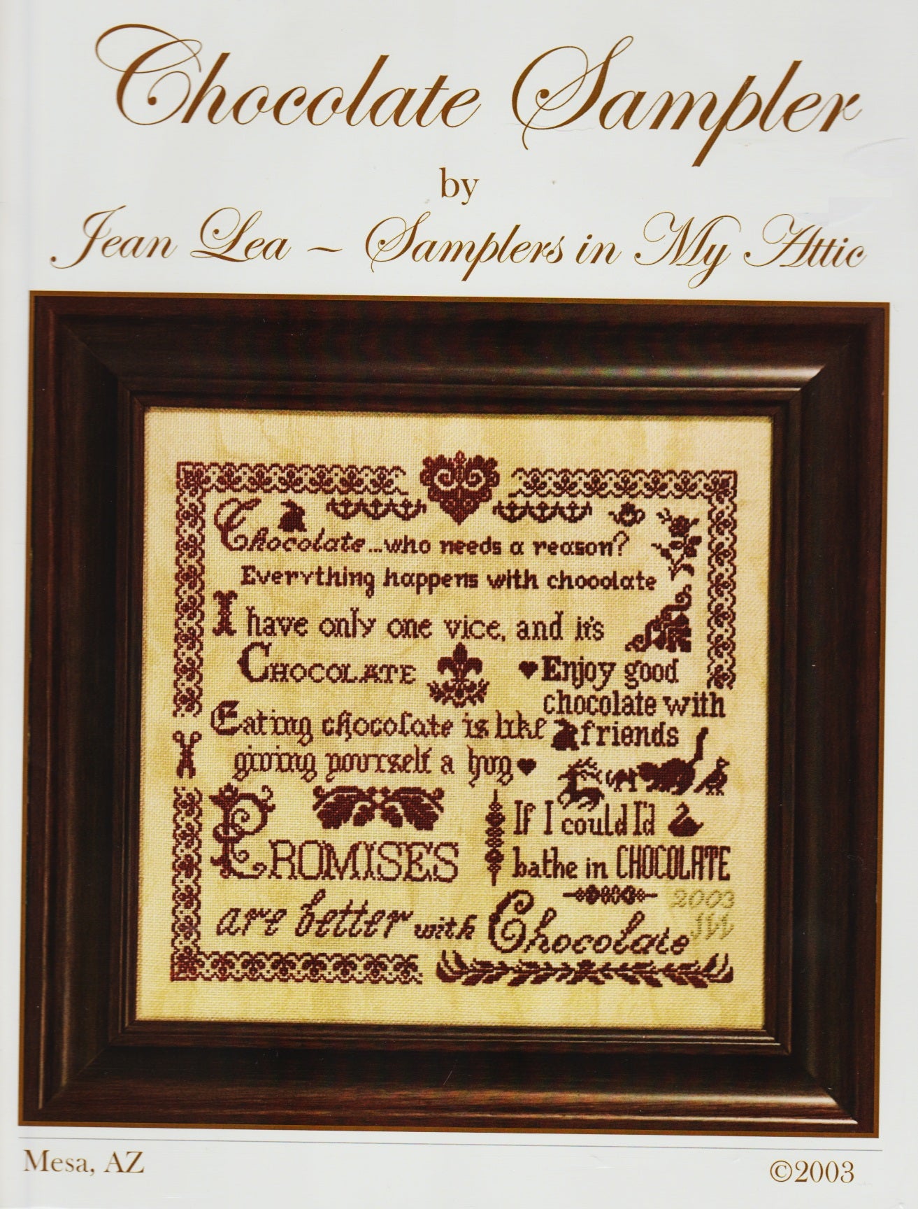 Jean Lea Samplers in My Attic Chocolate Sampler cross stitch pattern