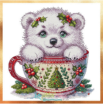 Les petites croix de lucie Christmas Animals Cups 1 Bear cross stitch pattern