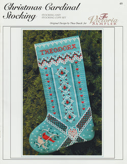 Victoria Sampler Christmas Cardinal Stocking 49 cross stitch pattern