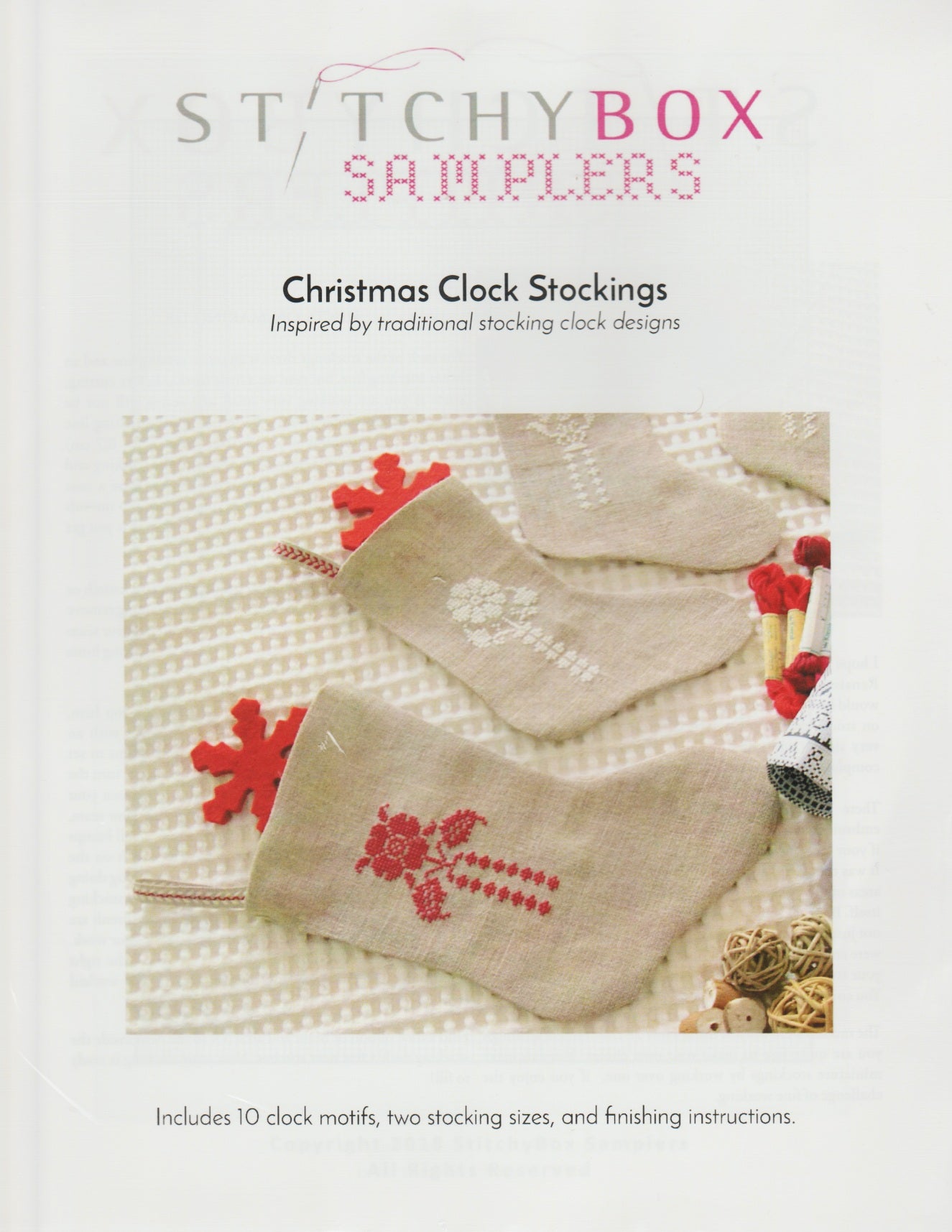 Stitchy Box Samplers Christmas Clock Stockings cross stitch pattern