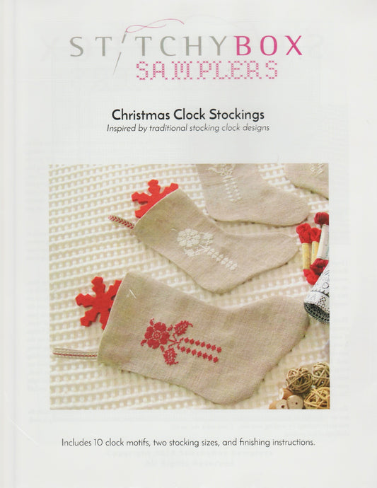 Stitchy Box Samplers Christmas Clock Stockings cross stitch pattern