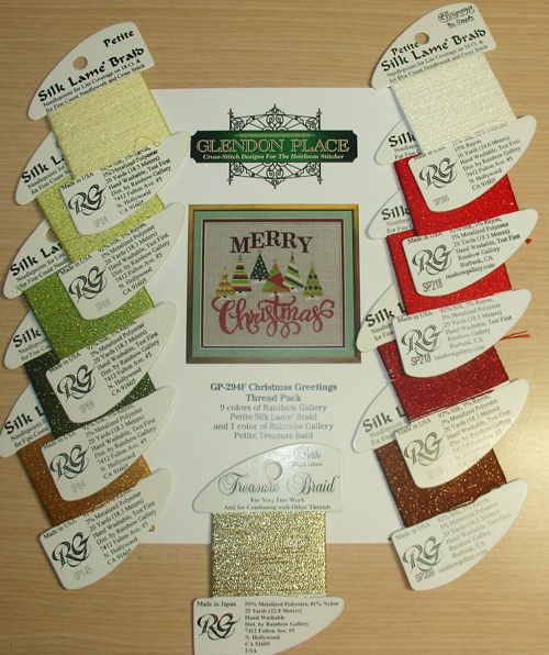 Glendon Place Christmas Greetings GP-294F Rainbow Gallery Silk Lame Thread Pack