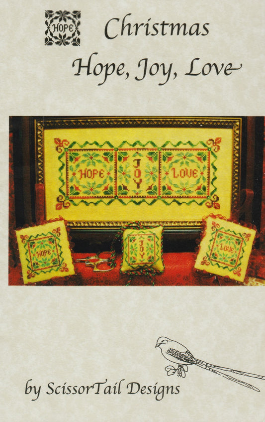 ScissorTail Designs Christmas Hope, Joy, Love cross stitch pattern