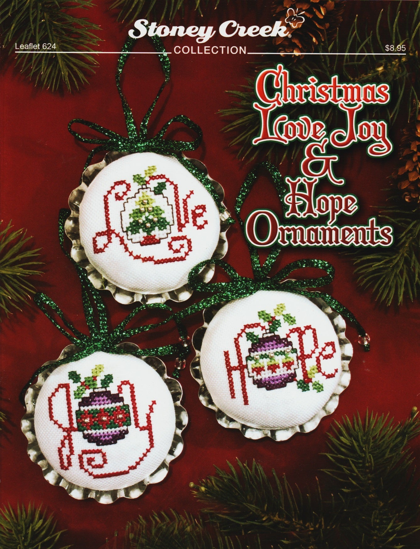 Stoney Creek Christmas Love Joy & Hope Ornaments LFT624 christmas cross stitch pattern