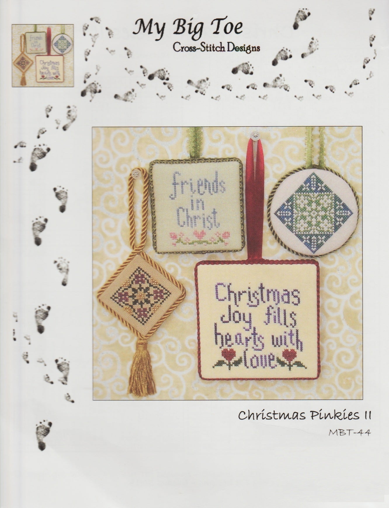 My Big Toe Christmas Pinkies II MBT-44 cross stitch ornament pattern
