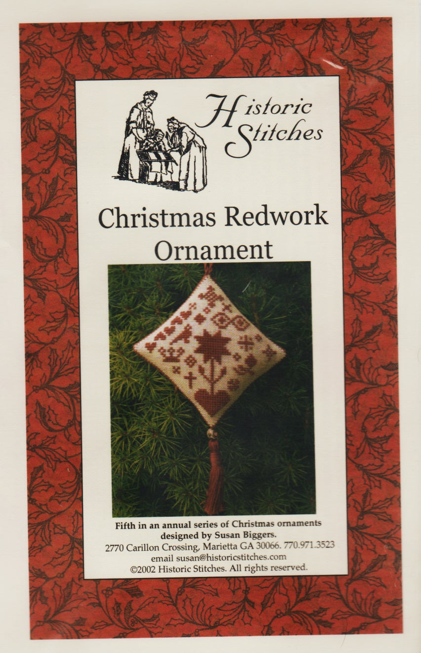 historic Stitches Christmas Redworks Ornament cross stitch pattern