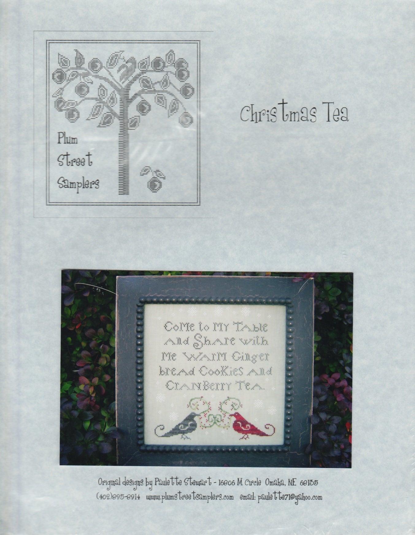 Plum Street Samplers Christmas Tea cross stitch pattern