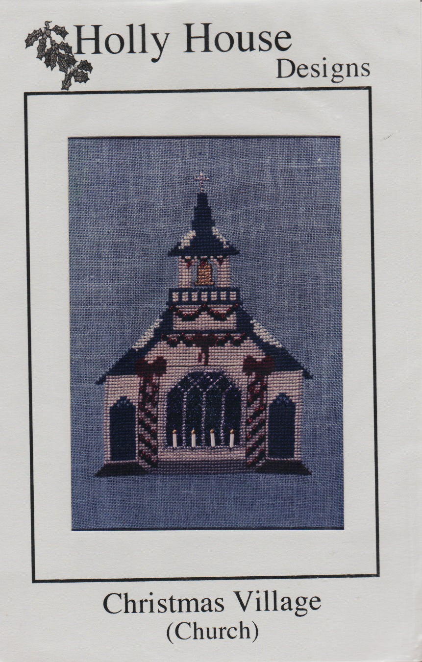 Holly House Designs Christmas Village (Church) cross stitch pattern