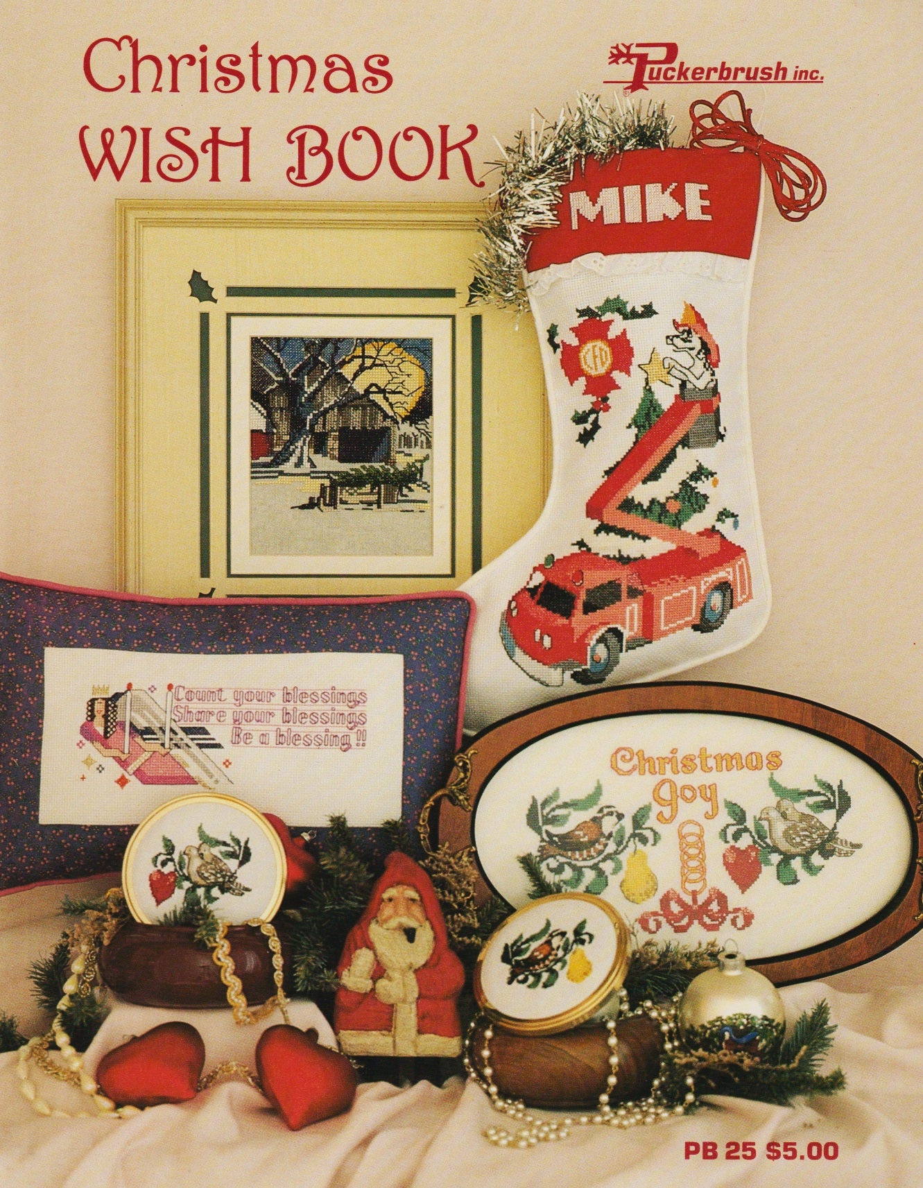 Puckerbrush Christmas Wish Book OB25 cross stitch pattern