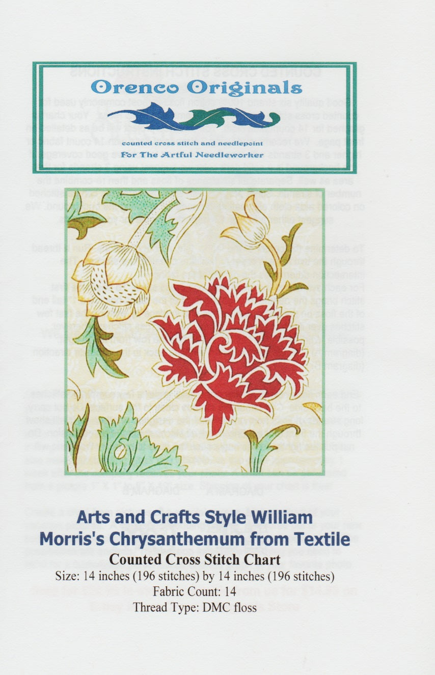 Ornco Chrysanthemum from Textile mum flower cross stitch pattern