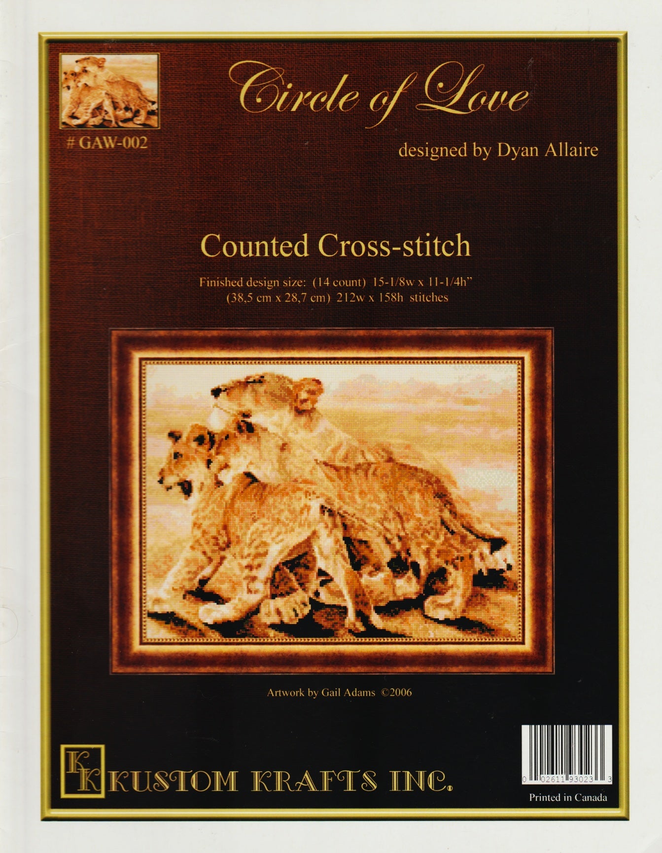 Kustom Krafts Circle of Love GAW-002 cross stitch pattern