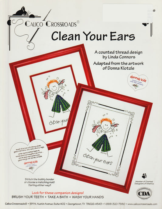 Calico Crossroads Clean Your Ears cross stitch pattern