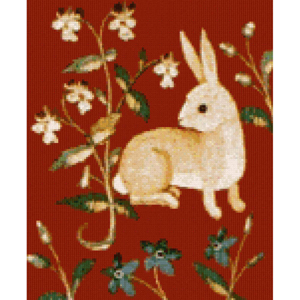 Scarlet Quince Cluny Tapestry Rabbit UNK014-DB cross stitch pattern