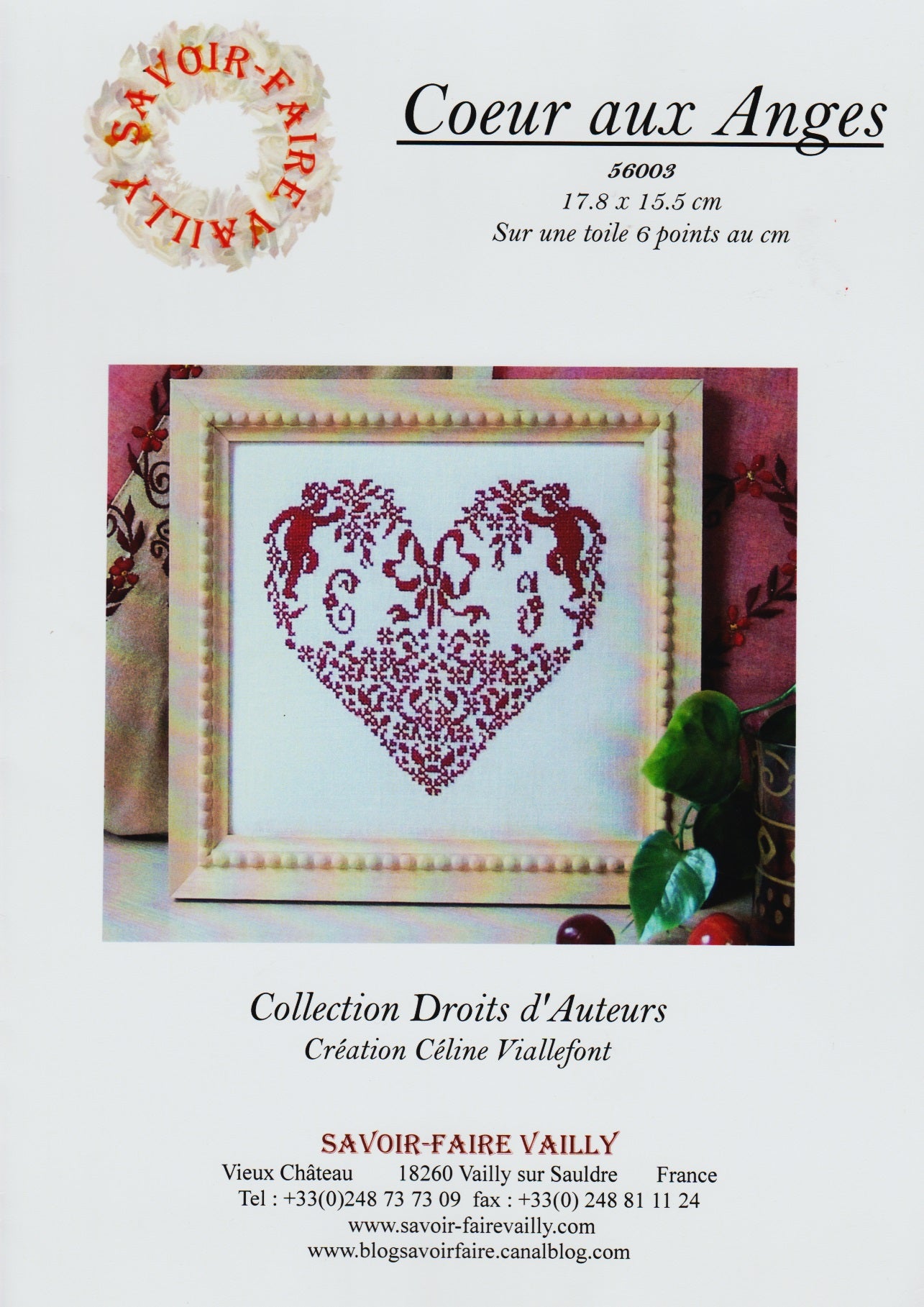 Savoir-Faire Vailly Coeur aux Anges cross stitch pattern