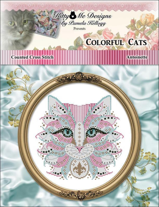 Kitty & Me Colorful Cats - Antoinette cross stitch pattern
