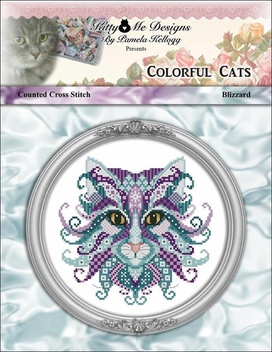 Kitty & Me Colorful Cats - Blizzard cross stitch pattern