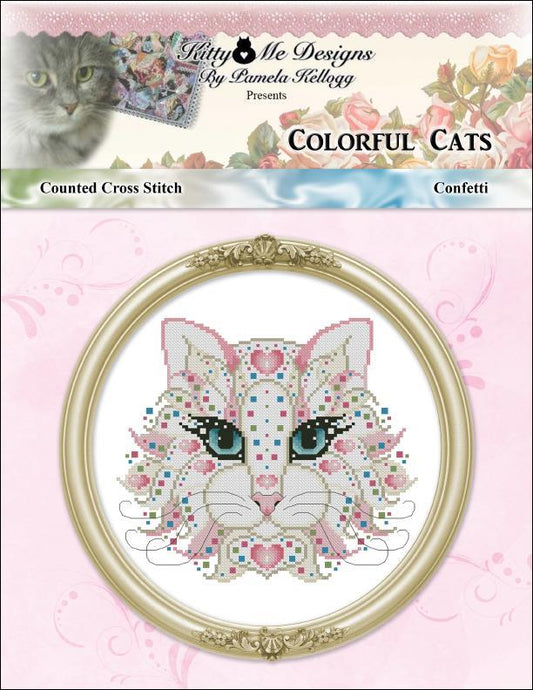 Kitty & Me Colorful Cats - Confetti cross stitch pattern