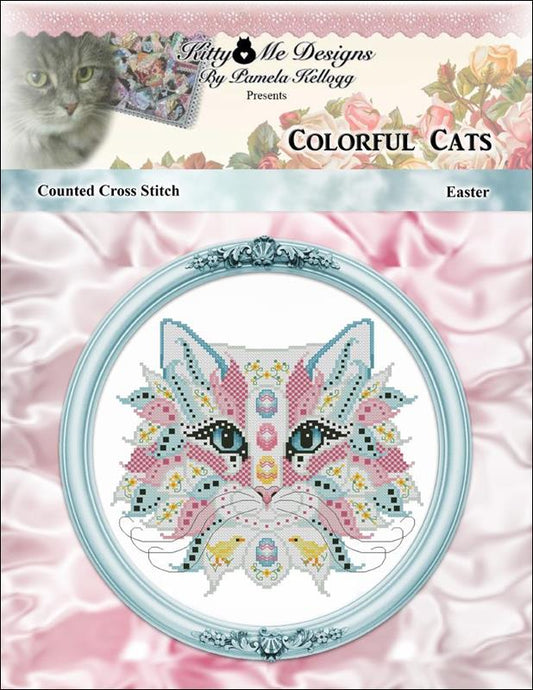 Kitty & Me Colorful Cats - Easter cross stitch pattern