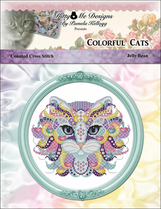 Kitty & Me Colorful Cats - Jelly Bean cross stitch pattern