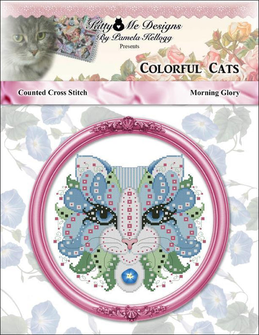 Kitty & Me Colorful Cats - Morning Glory cross stitch pattern