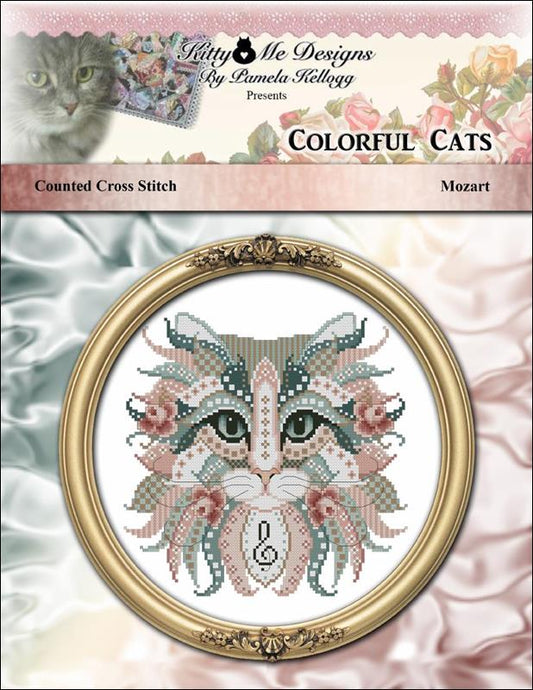 Kitty & Me Colorful Cats - Mozart cross stitch pattern