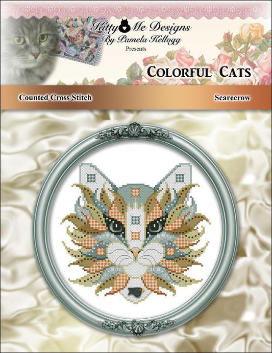 Kitty & Me Colorful Cats - Scarecrow cross stitch pattern