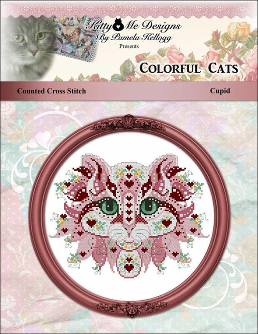 Kitty & Me Colorful Cats - Cupid cross stitch pattern