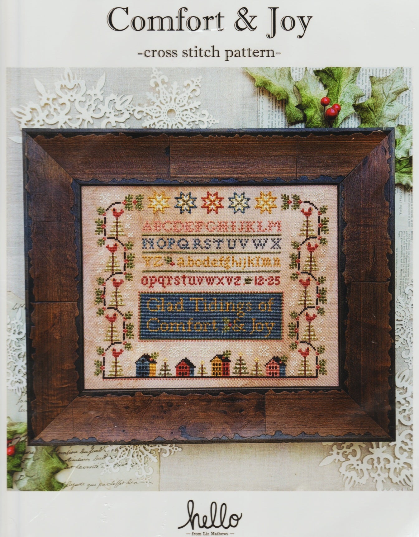Hello from Liz Mathews Comfort and Joy christmas cross stitch pattern