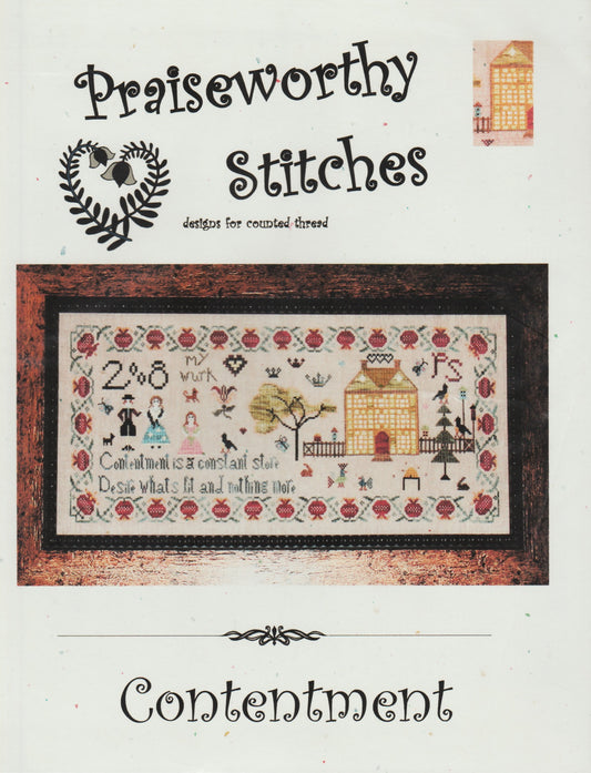 Praiseworthy Stitches Contentment cross stitch pattern